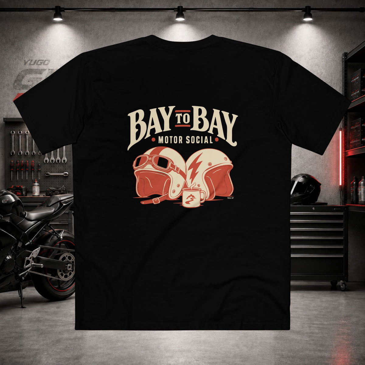 Yugo GP Bay to Bay Social | Back Graphic Tee