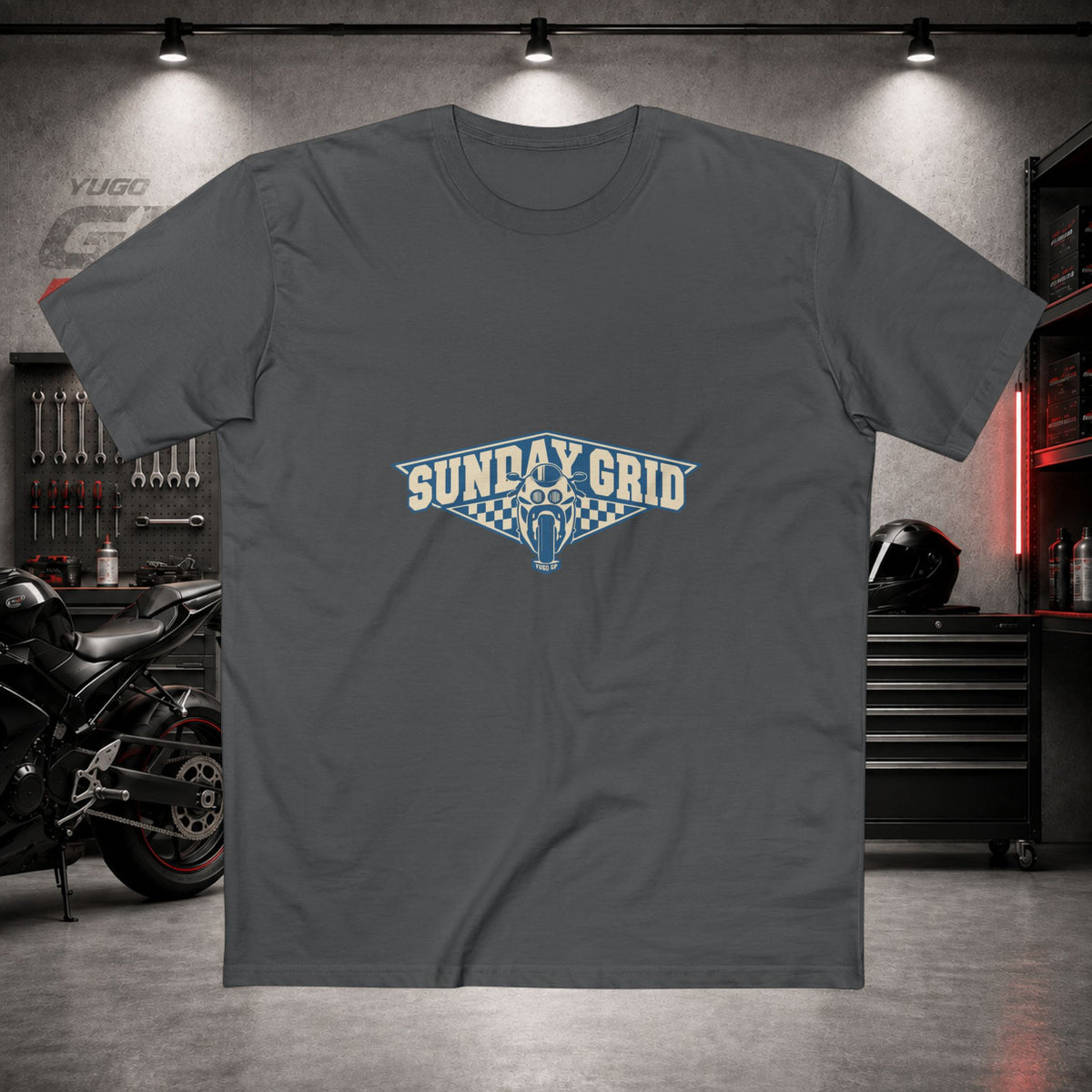 Yugo GP Sunday Grid | Front Graphic Tee